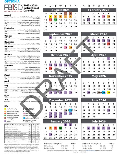 Calendar Options / 2025-2026 School Calendar Options
