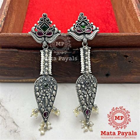 Antique Lovely Oxidised Chandbali – matapayals