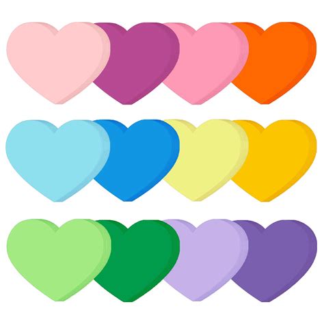 Snapklik.com : 120Pcs Heart Cutouts 12 Colors 5.9 Inch Valentine Heart ...