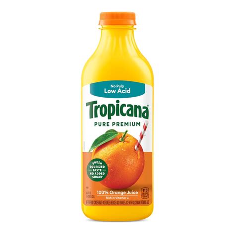 Tropicana Pure Premium 100% Orange Juice Low Acid 46 fl oz Bottle ...