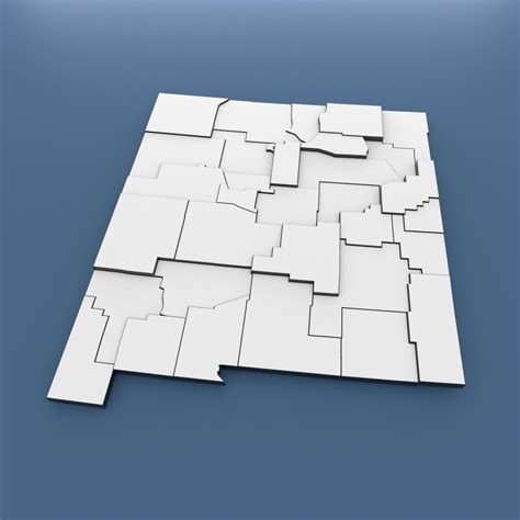 New Mexico Counties - Map Of United States Of America USA 3D Model ...