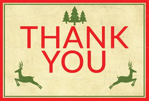 Printable Holiday Thank You Cards