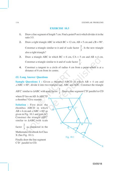 NCERT Exemplar Class 10 Maths Chapter 10 - Constructions