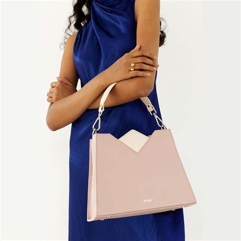 Olivia Pink Leather Bag For Women with Top Handle - Adisee – ADISEE