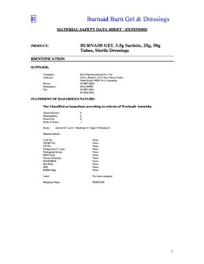 Fillable Online MSDS BURNAID Gel.PDF Fax Email Print - pdfFiller
