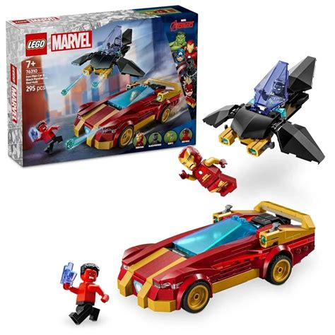LEGO Marvel Iron Man Speed Car & Black Panther Aerial Battle Set 76310 ...