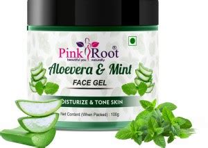 PINKROOT Aloevera & Mint Face Gel 100ml For Face, Removes Acne & Scars ...