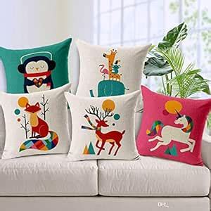 Buy Decorative Hand Made Jute Throw/Pillow Cushion Covers (Multicolour ...
