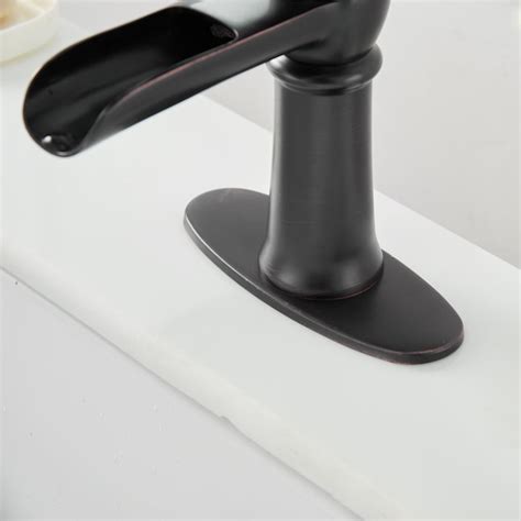 BWE Oil Rubbed Bronze Single Hole 1-Handle Waterfall Bathroom Sink ...
