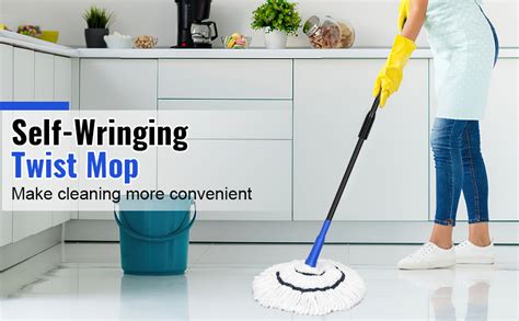 2 in 1 Self-Wringing Cleaning Mop Stick | Twist Microfiber Floor ...