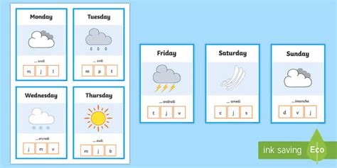 French Days of the Week Peg Activity Game (teacher made)