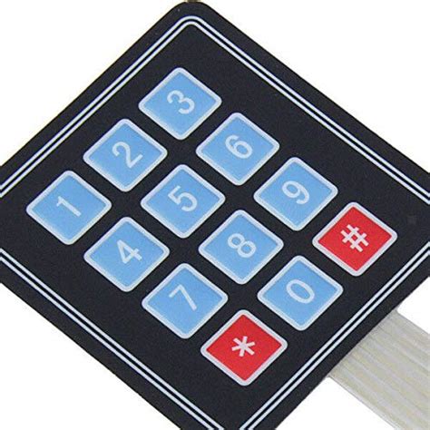 PRAV® 3x4 Matrix Key Membrane Switch Keypad 7Pin for SCM Peripheral ...