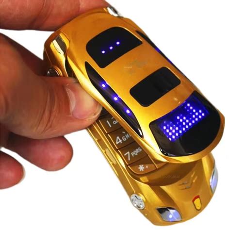 Car Shape Phone Flip Phone Car Design R1 Pro Keypad Flip Phone Dual Sim (Golden) - KP Original