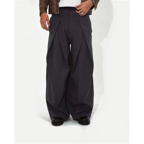 Baggy Pleated Pinstripes Pants not svg harsh push push stussy, Men's ...