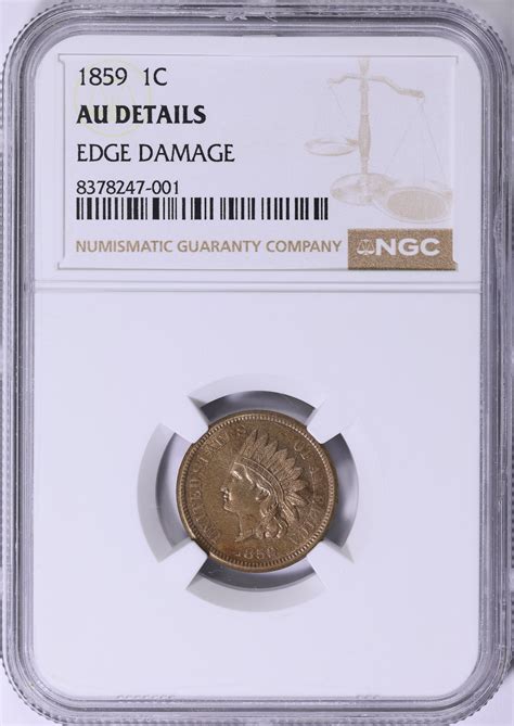 1859 Indian Cent NGC AU Details (Item 1862625) | GreatCollections Coin ...