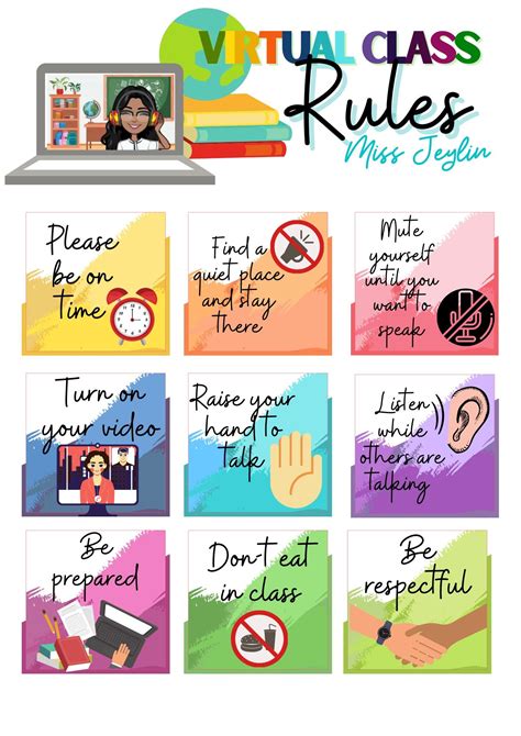 Image result for Virtual Class Rules Elementary