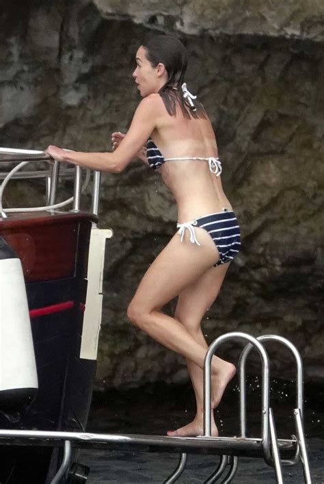 Emilia Clarke in a Striped Bikini on the Boat in Positano, Italy 08/07 ...