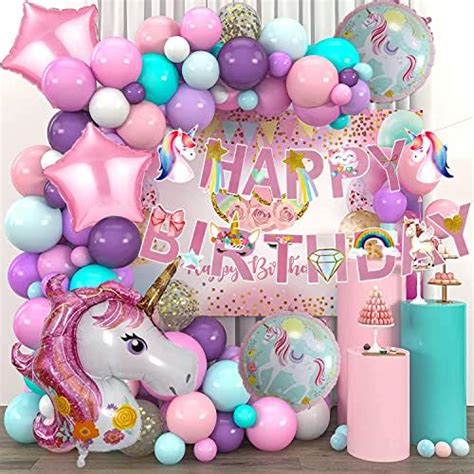 Rozi Decoration Unicorn Theme Balloons Garland Decoration kit for Kids ...