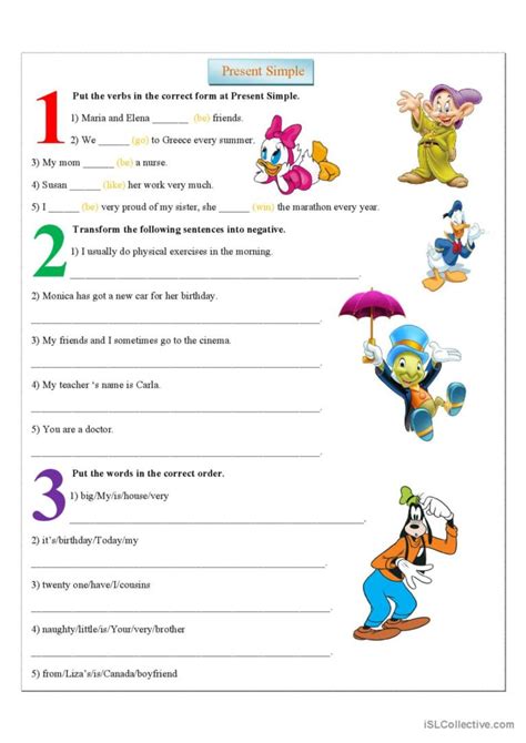 Image result for Present Simple Writing Practice