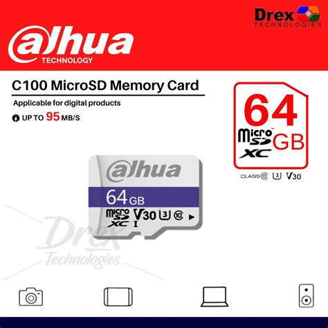 Dahua 64GB Micro SD Card C100 Micro SD Memory Card 64GB | Shopee ...