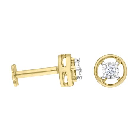 Buy Glossy Yellow Gold and Diamond Nosepin ONP18001-D400R5B Online at ORRA.
