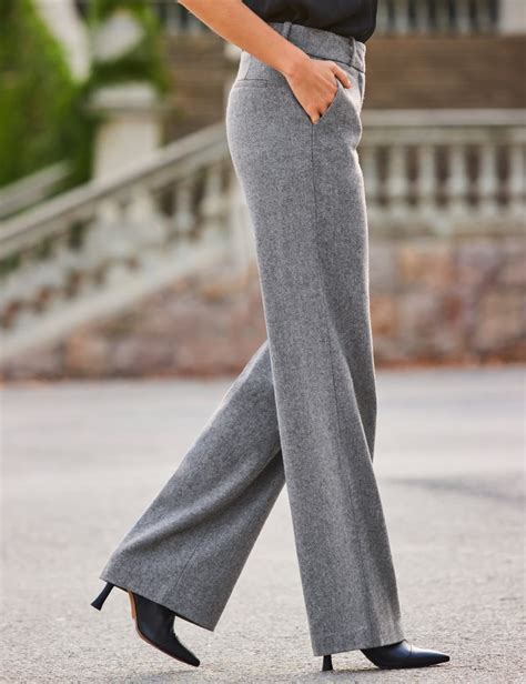 Wool Blend Wide Leg Trousers | SOSANDAR | M&S