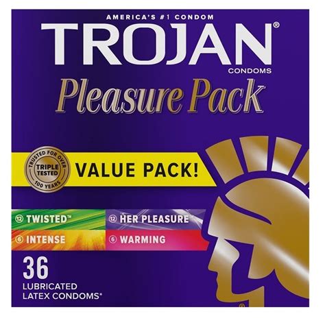 Trojan Condom Pleasure Pack Lubricated, 36 Count - Medpick