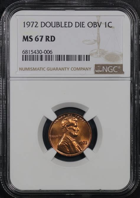 1972 Doubled Die Obverse Lincoln Cent Modern NGC MS-67 RD | Northern ...