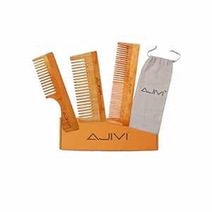 Buy AJIVI | Oil Treated Neem Wood Comb Set | Soaked in Neem Oil and ...