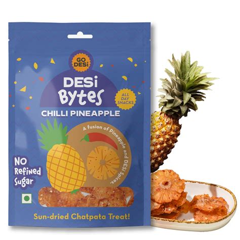 GO DESi - DESi Bytes - Chilli Pineapple | Pack of 6 x 25g | Fruit ...