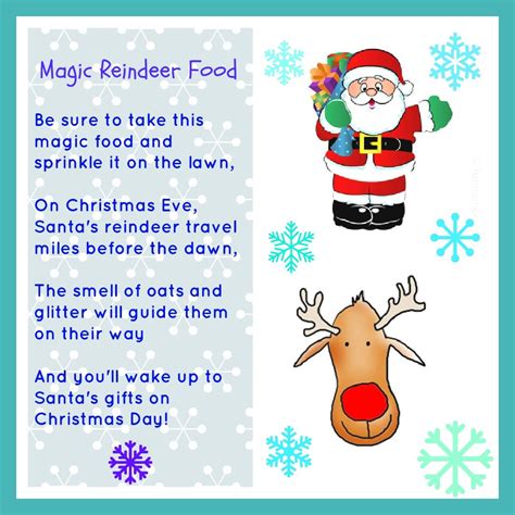 Magic Reindeer Food Free Printable - momhomeguide.com | Magic reindeer ...