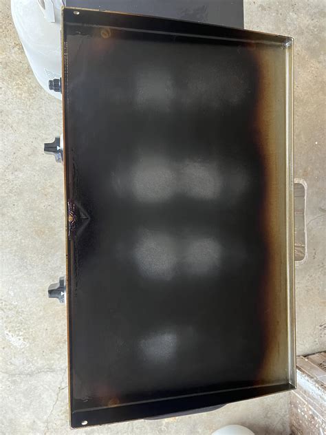 28” Initial seasoning with 6 coats (rotated griddle after 3) of ...