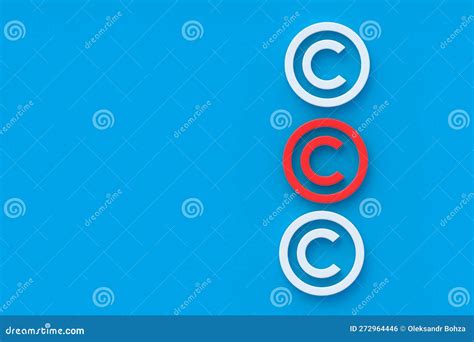 Two White Copyright Symbols and One Red Color Stock Illustration ...