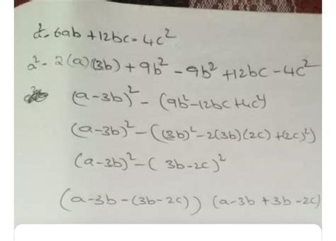 a ^ 2 - 6ab + 12be - 4e ^ 2 - Brainly.in