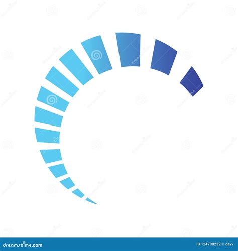 Half Circle Loading Swoosh Vector Design on Blue Color Shades Stock ...