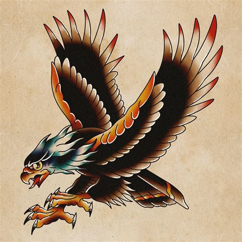 American Traditional Tattoo Eagle Flash