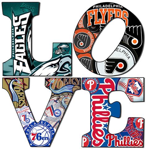 Philadelphia sports Love Teams 5Canvas Art Wall Art 12x12 | Etsy