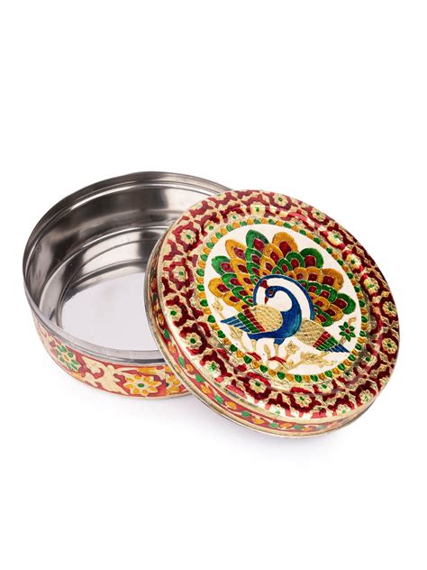 Meenakari Steel Dabba | Organize with Style