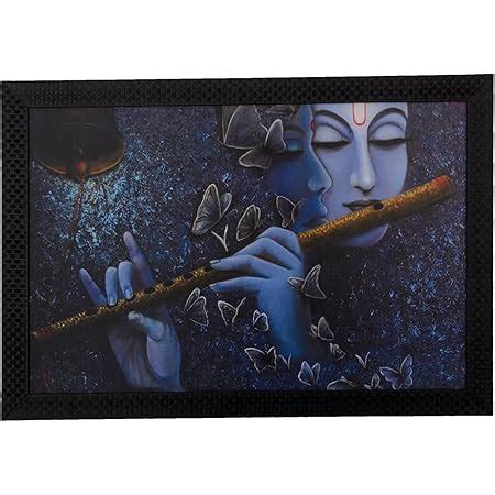 eCraftIndia Radha Krishna Matt Textured Framed UV Art Painting : Amazon ...
