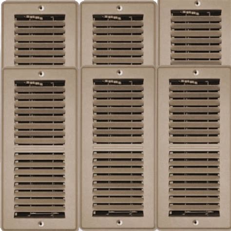 TRUEaire Mobile Home Floor Register, 4x10 Brown, 6 Pack, Steel, Smooth ...