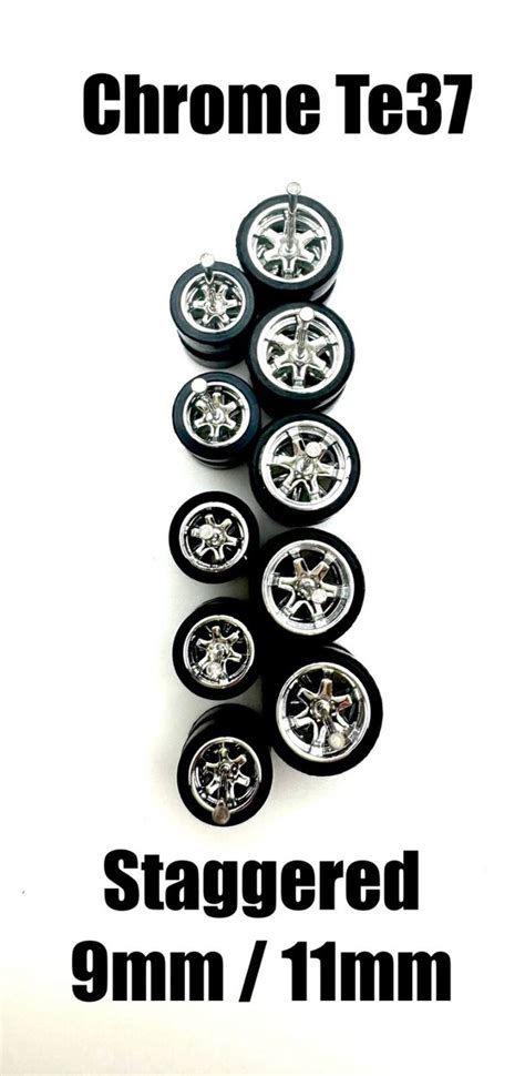 Hot Wheels Rims And Tires 1/64 Scale TE37 Deep Dish 6-Spoke Wheels ...
