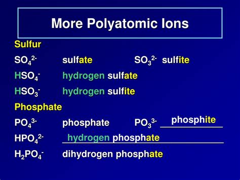 PPT - Polyatomic Ions PowerPoint Presentation, free download - ID:2962575