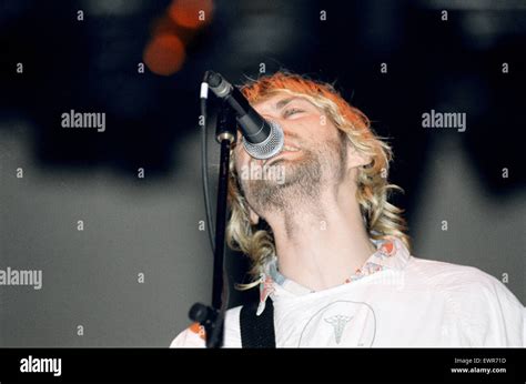 Kurt Cobain, lead singer of Seattle-based grunge rock group Nirvana, on ...