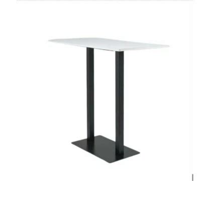 Mid-Century Modern Restaurant Dining Table with Black Metal Legs - upto ...