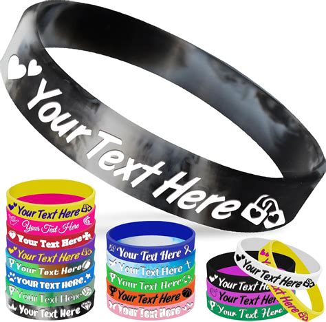 Amazon.com : Personalized Silicone Wristbands Custom Rubber Bracelets ...