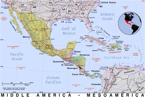 Archeological Map Of Middle America, Land Of The Feathered ~ mapdome