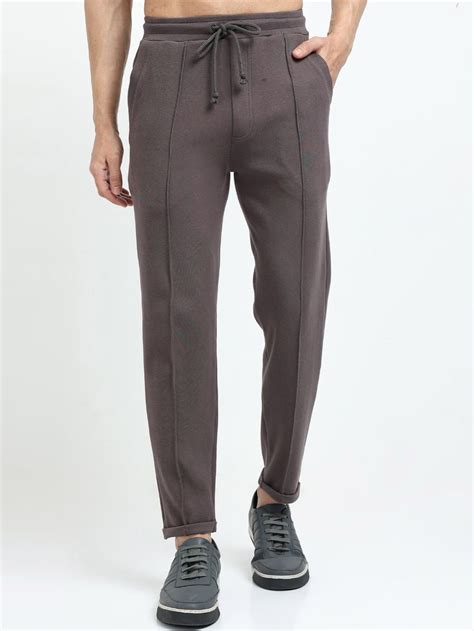 Dark Grey Mens Organic Cotton Tapered Track Pant