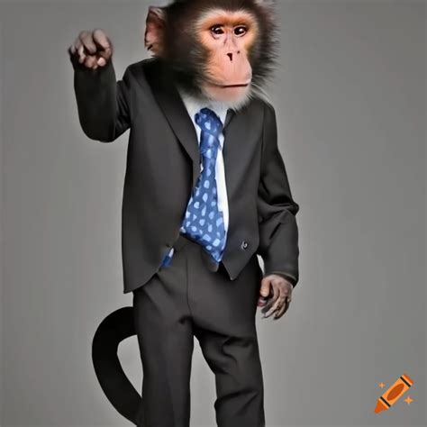 Monkey in a suit and tie on Craiyon