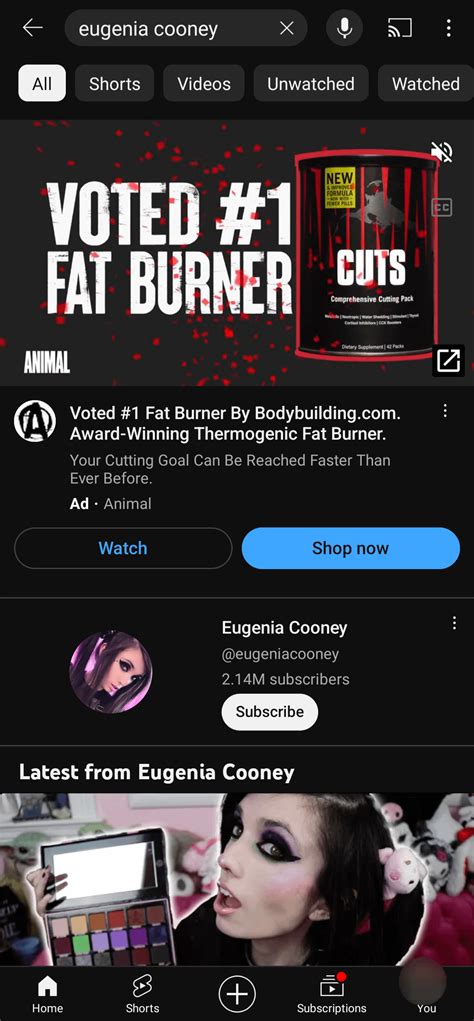 Weight loss advertisements when you search Eugenia Cooney on youtube ...