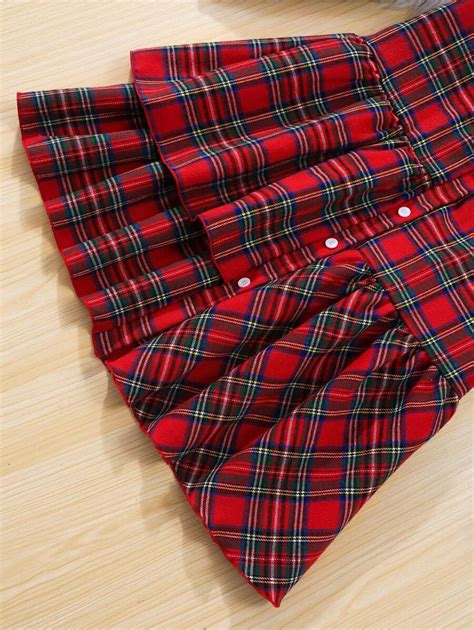 Plaid Asymmetric Splice Collar Dress For Teenage Girls for Sale ...